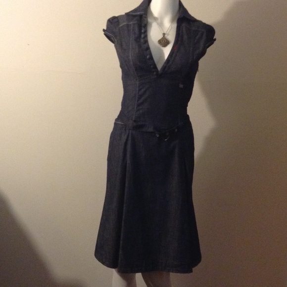 Miss 60 denim dress with belt