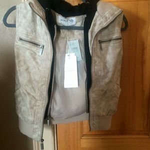 Cream leather vest