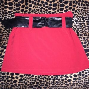 Mini Red skirt with belt