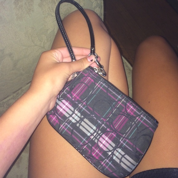 Purple plaid Coach purse.