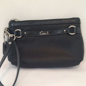 Coach Black Leather Wristlet
