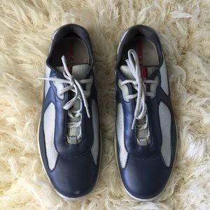 Authentic Men's Prada leather and nylon sneakers