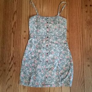 Floral print jean dress