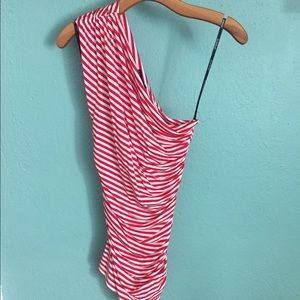 Bebe one shoulder shirted shirt