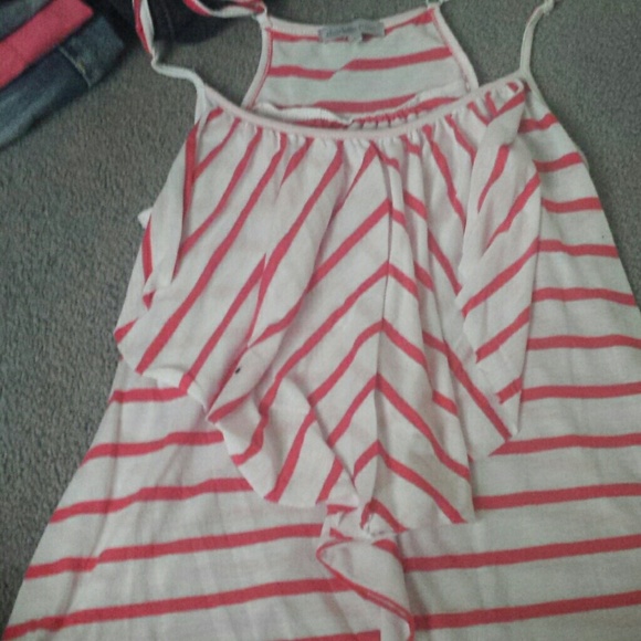 One ruffle stripped tank