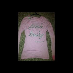 Victoria's Secret, long sleeve hooded tshirt.
