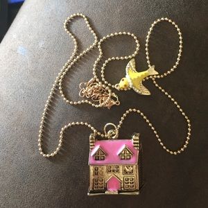 Betsey Johnson bird/house necklace