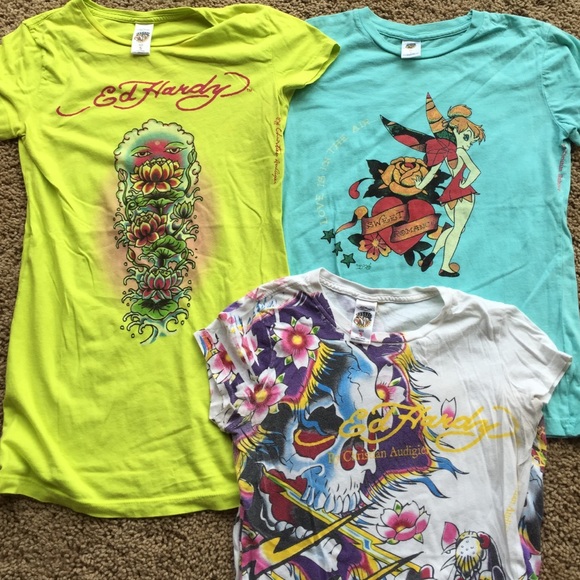 SOLD 3 Ed Hardy shirts