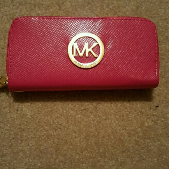 Hot pink themed wallet NWOT