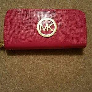 Hot pink themed wallet NWOT