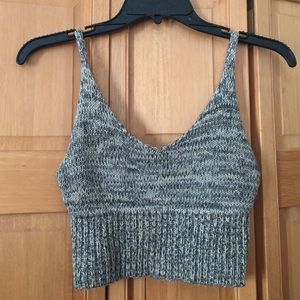 UO Pins and Needles Knit Crop Top Grey 💀