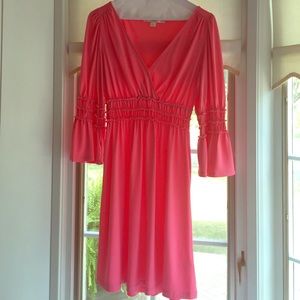 Boston Proper Ruched Detail Peasant Dress