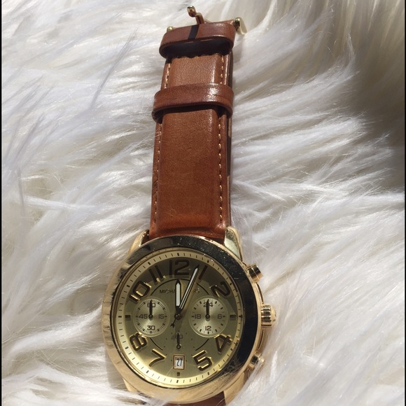 MICHAEL KORS LEATHER WATCH - Picture 1 of 4