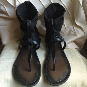 Black sandal booties