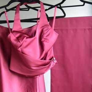 Mori Lee Bridesmaid Halter and long Skirt