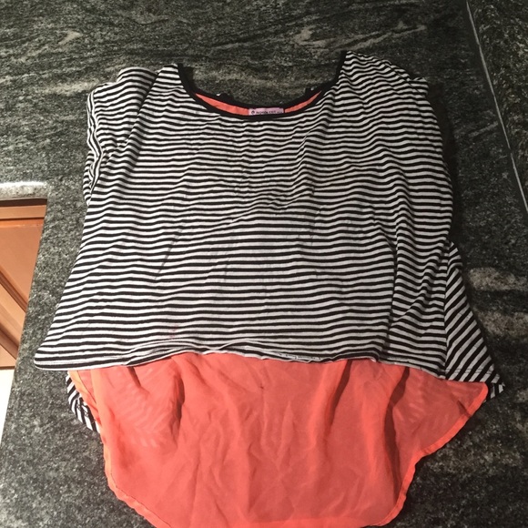 High Low Stripped Top