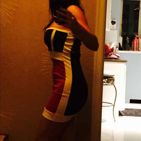 Color block strapless dress - Picture 4 of 4