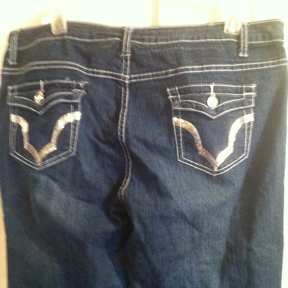 Sequin Pocket Full Figure Denim Jeans sz.14