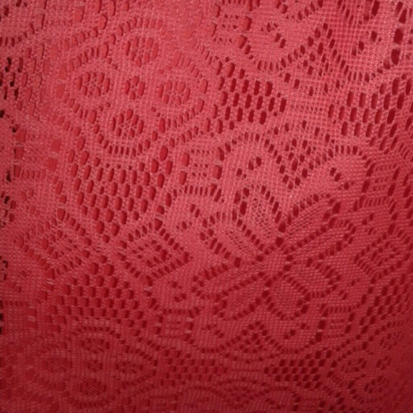 STRAPLESS CORAL LACE RUFFLE DRESS JULIE'S CLOSET - Picture 2 of 3