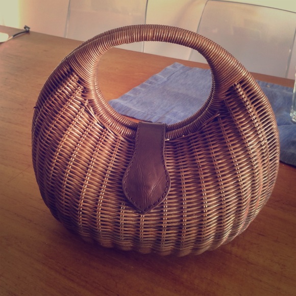 Tan rattan bag from Bali
