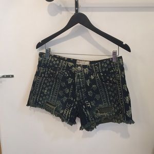 Free People Floral Boho Cut Offs