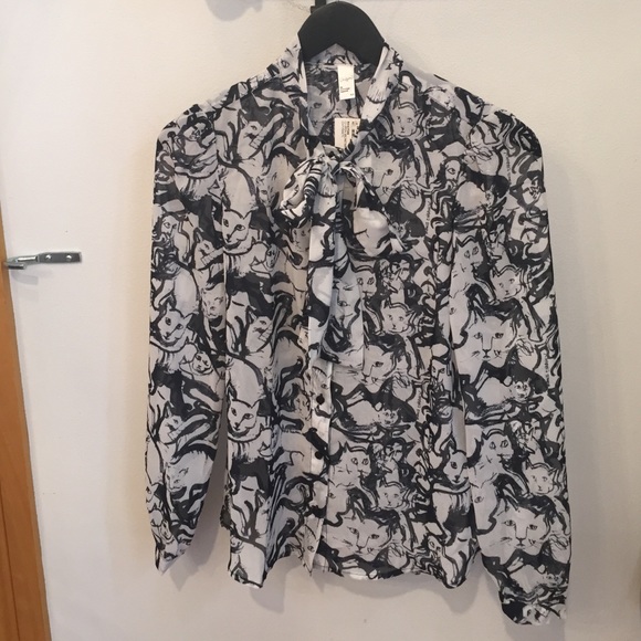 NEW American Apparel Cat Fancy Secretary Blouse