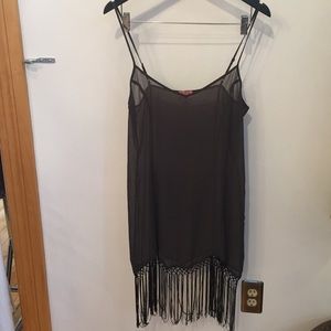 Free People Chiffon Fringe Slip Dress