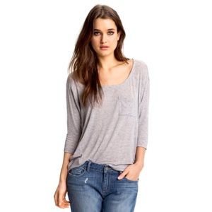 Splendid Pocket Dolman Top in Heather Grey