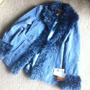 Women/girls suede and faux fur coat.