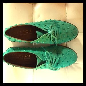 Studded turquoise sneakers!