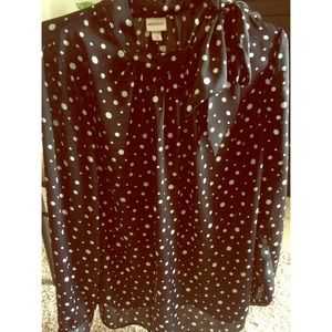 Merona women's long sleeve tie neck blouse