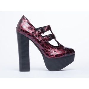 Alice by YES (Fits Half Size Small)- Dark Red Croc