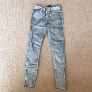 Silver coated Zara jeans