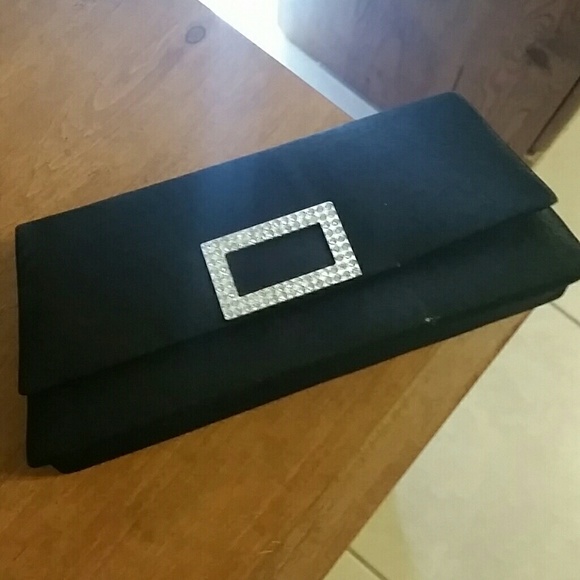 Black studded clutch