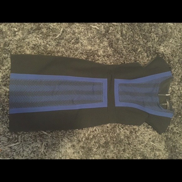 BCBGMaxAzria black and blue sheeth dress