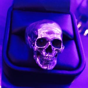 Full Jaw Men's Skull Ring Solid .925 Silver Heavy