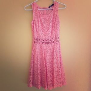 Pink dress with lace detail