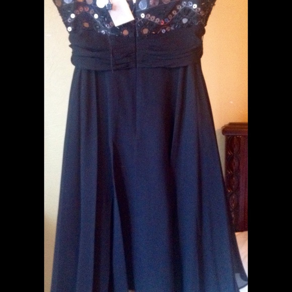 ❤️❤️🌹🌹Black Silk & Chiffon Party Dress 🌹🌹❤️❤️ - Picture 4 of 4