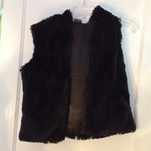Black Faux Fur Vest