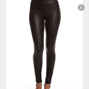 Black faux leather leggings