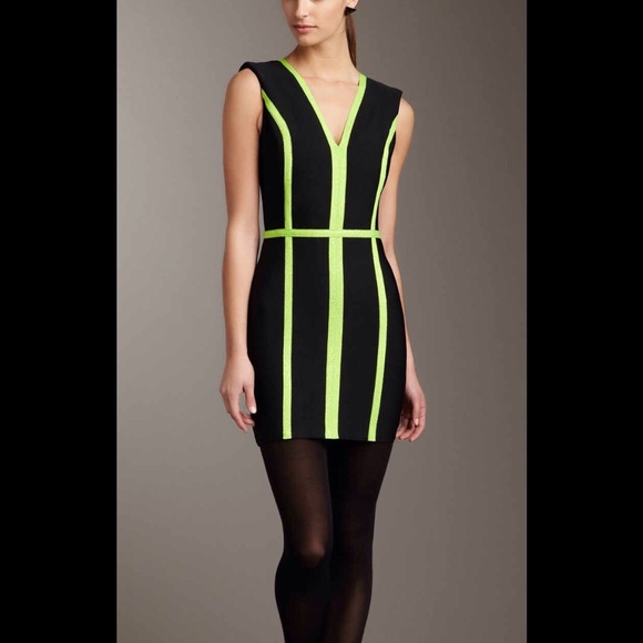 Wow Couture Black and Lime Bodycon dress