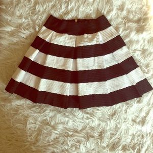 Black and white striped skirt