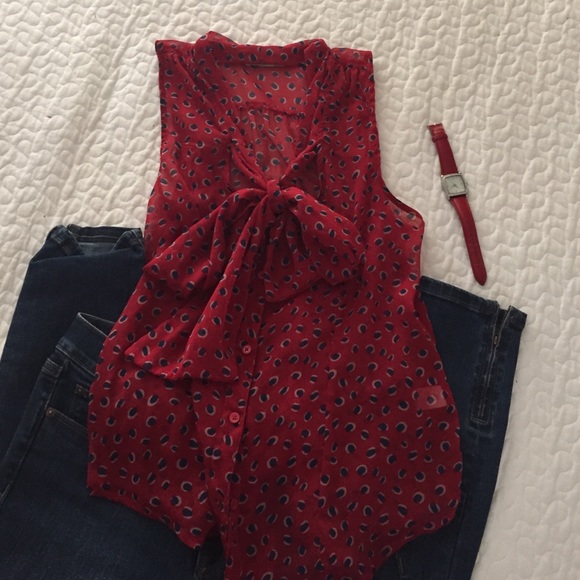Very cute red blouse!