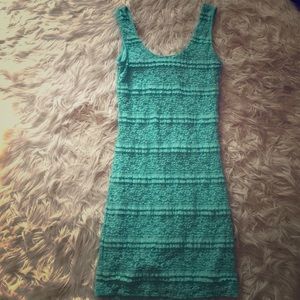 Turquoise blue body fitting dress