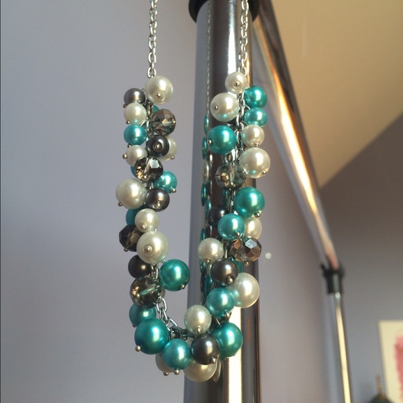 Jewelry - Pearl, Gray, and Turquoise/Tiffany Blue Necklace