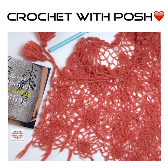 ⭐2XHP⭐️HANDMADE CROCHET LACE SHAWL - Picture 2 of 4