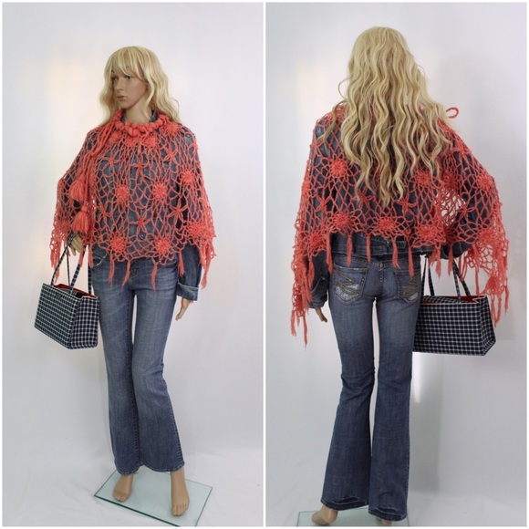 ⭐2XHP⭐️HANDMADE CROCHET LACE SHAWL - Picture 3 of 4