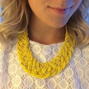 Yellow beaded bib