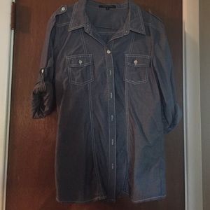 Three quarter length or long sleeve denim shirt