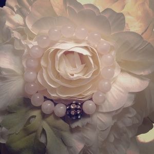 Pink marble stretch bracelet